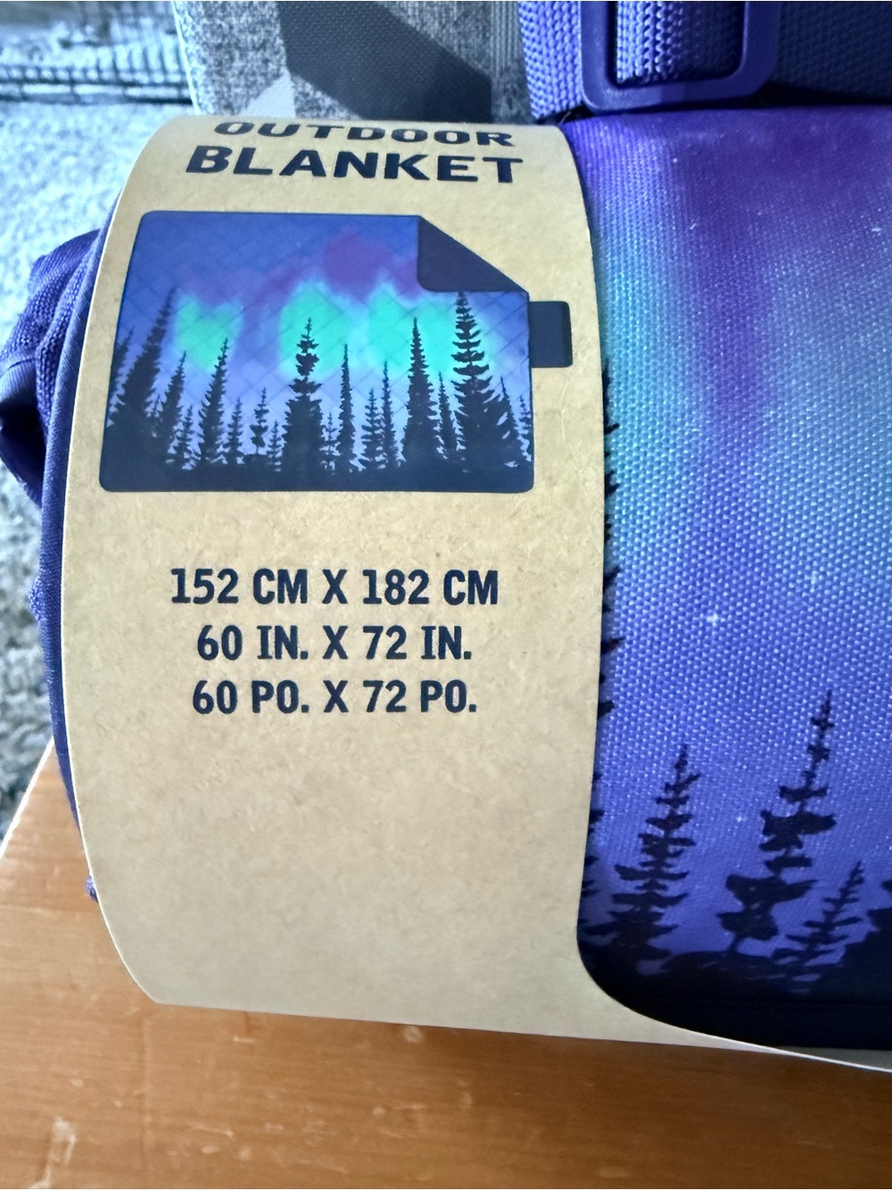 Weatherproof Gradient Forest Outdoor Blanket - Purple Teal - Picture 2 of 5